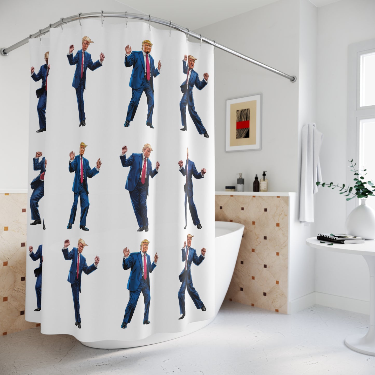 Dancing Trumps Shower Curtain – Make Your Bathroom Great Again!