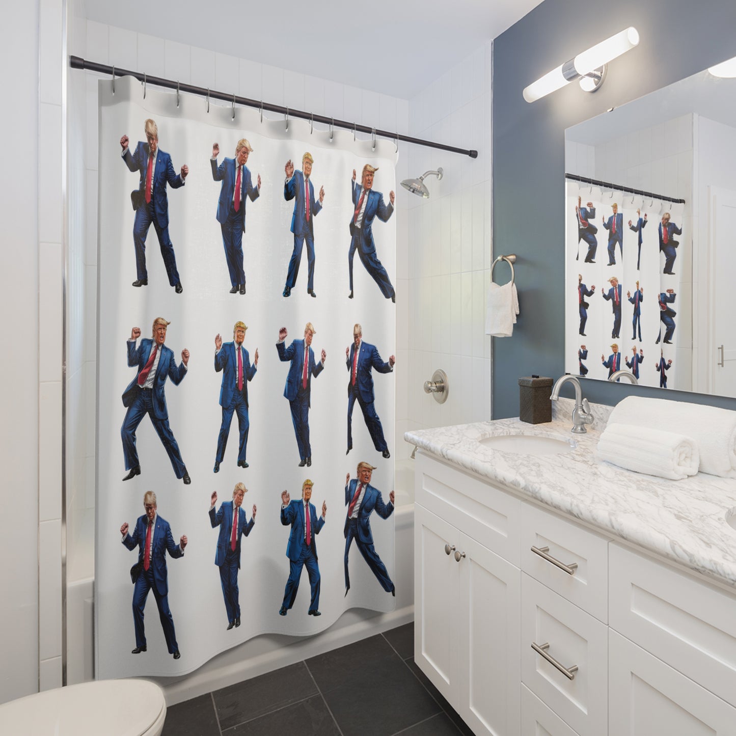Dancing Trumps Shower Curtain – Make Your Bathroom Great Again!