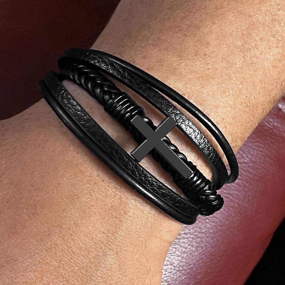 Thank You For Being Our Rock - Men's Cross Bracelet