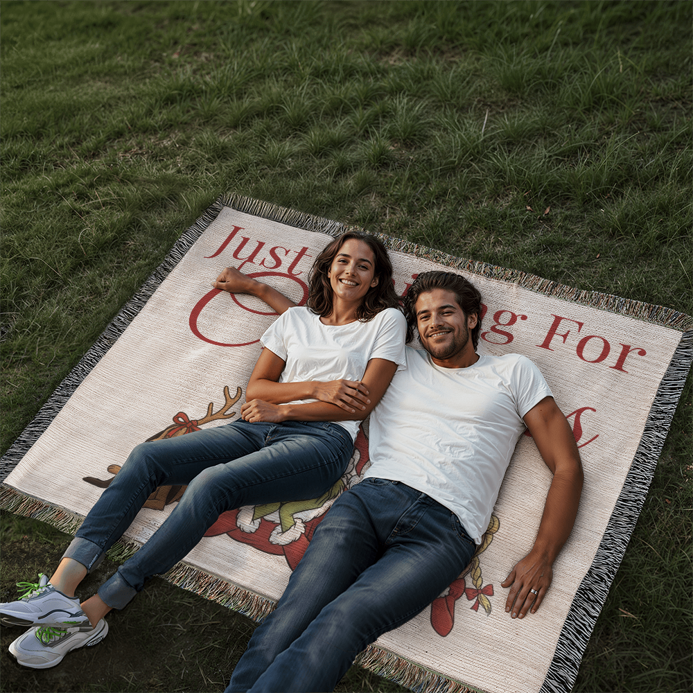 "Just Waiting for Christmas" — Heirloom Woven Blanket Featuring The Grinch & Friends
