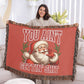 “Naughty List Santa” Woven Blanket — Funny Christmas Heirloom Throw