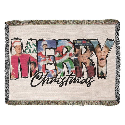 "MERRY Christmas" Woven Blanket — Featuring Iconic Holiday Movie Moments