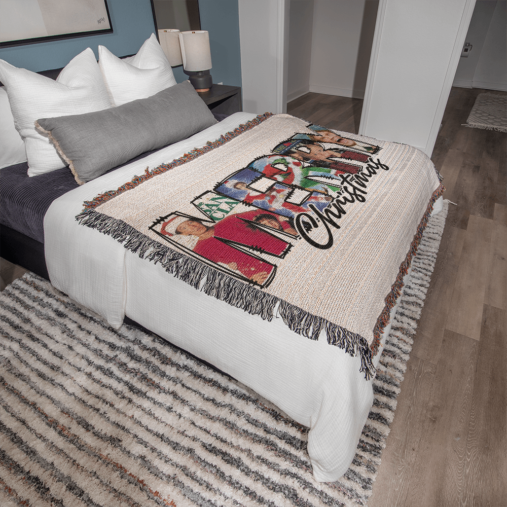 "MERRY Christmas" Woven Blanket — Featuring Iconic Holiday Movie Moments