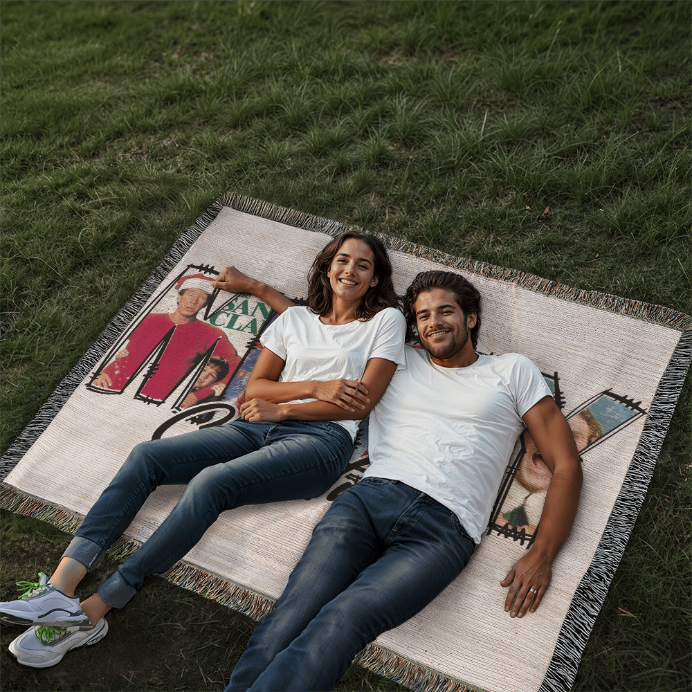 "MERRY Christmas" Woven Blanket — Featuring Iconic Holiday Movie Moments