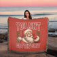 “Naughty List Santa” Woven Blanket — Funny Christmas Heirloom Throw