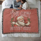 “Naughty List Santa” Woven Blanket — Funny Christmas Heirloom Throw