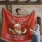 “Naughty List Santa” Woven Blanket — Funny Christmas Heirloom Throw