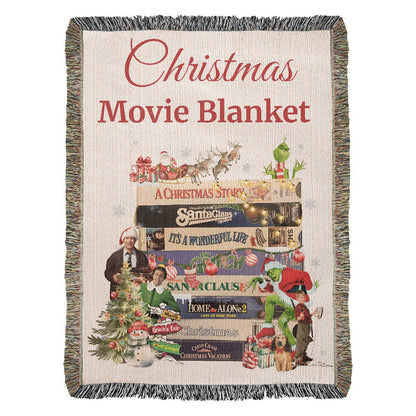 Christmas Movie Blanket — Woven Heirloom Throw Featuring Holiday Film Classics
