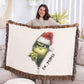 “Ew People” — Grinch Attitude Woven Blanket | Snarky Christmas Heirloom Throw