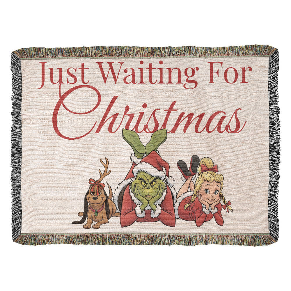 "Just Waiting for Christmas" — Heirloom Woven Blanket Featuring The Grinch & Friends