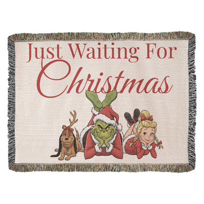"Just Waiting for Christmas" — Heirloom Woven Blanket Featuring The Grinch & Friends