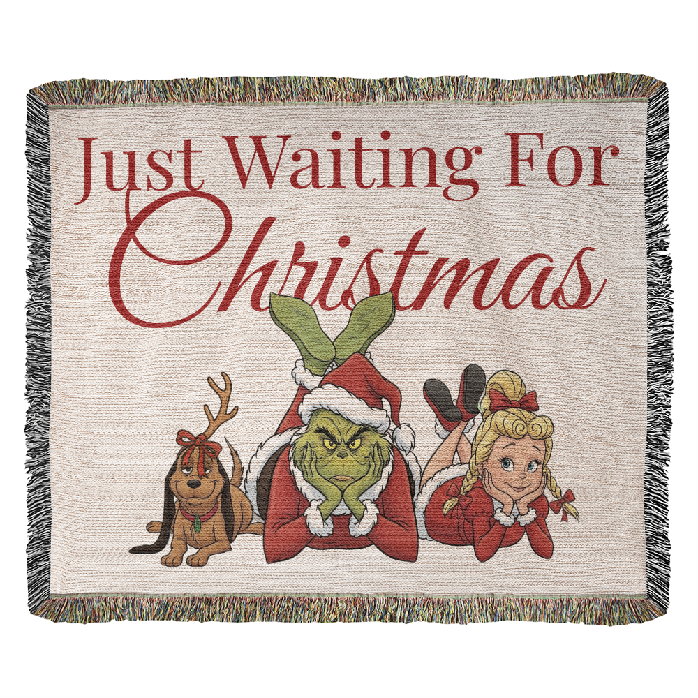 "Just Waiting for Christmas" — Heirloom Woven Blanket Featuring The Grinch & Friends