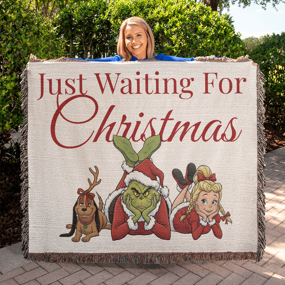 "Just Waiting for Christmas" — Heirloom Woven Blanket Featuring The Grinch & Friends