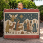 “Nativity Scene” Woven Blanket — Heirloom Christmas Throw with Holy Family & Three Wise Men