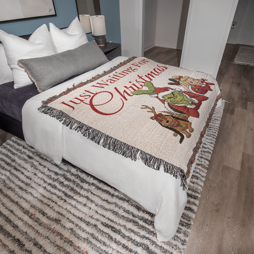"Just Waiting for Christmas" — Heirloom Woven Blanket Featuring The Grinch & Friends