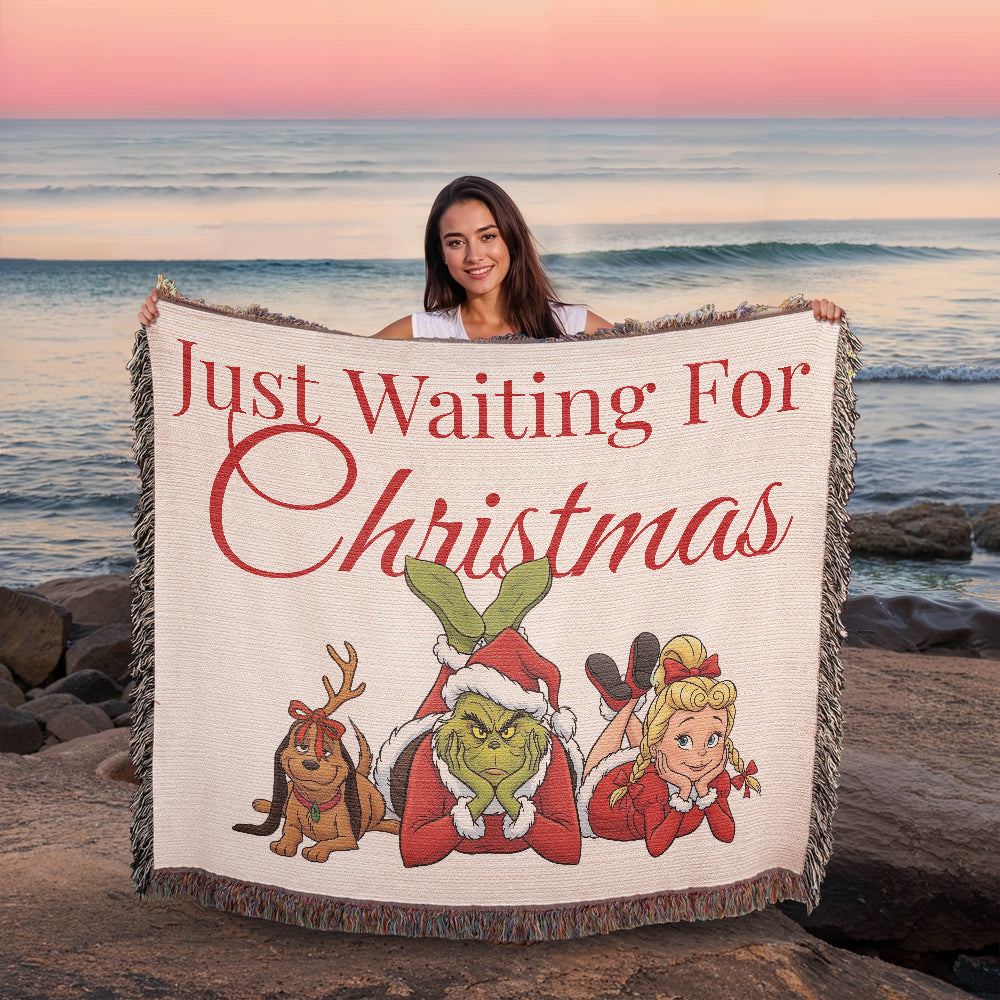 "Just Waiting for Christmas" — Heirloom Woven Blanket Featuring The Grinch & Friends