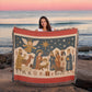 “Nativity Scene” Woven Blanket — Heirloom Christmas Throw with Holy Family & Three Wise Men