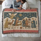 “Nativity Scene” Woven Blanket — Heirloom Christmas Throw with Holy Family & Three Wise Men