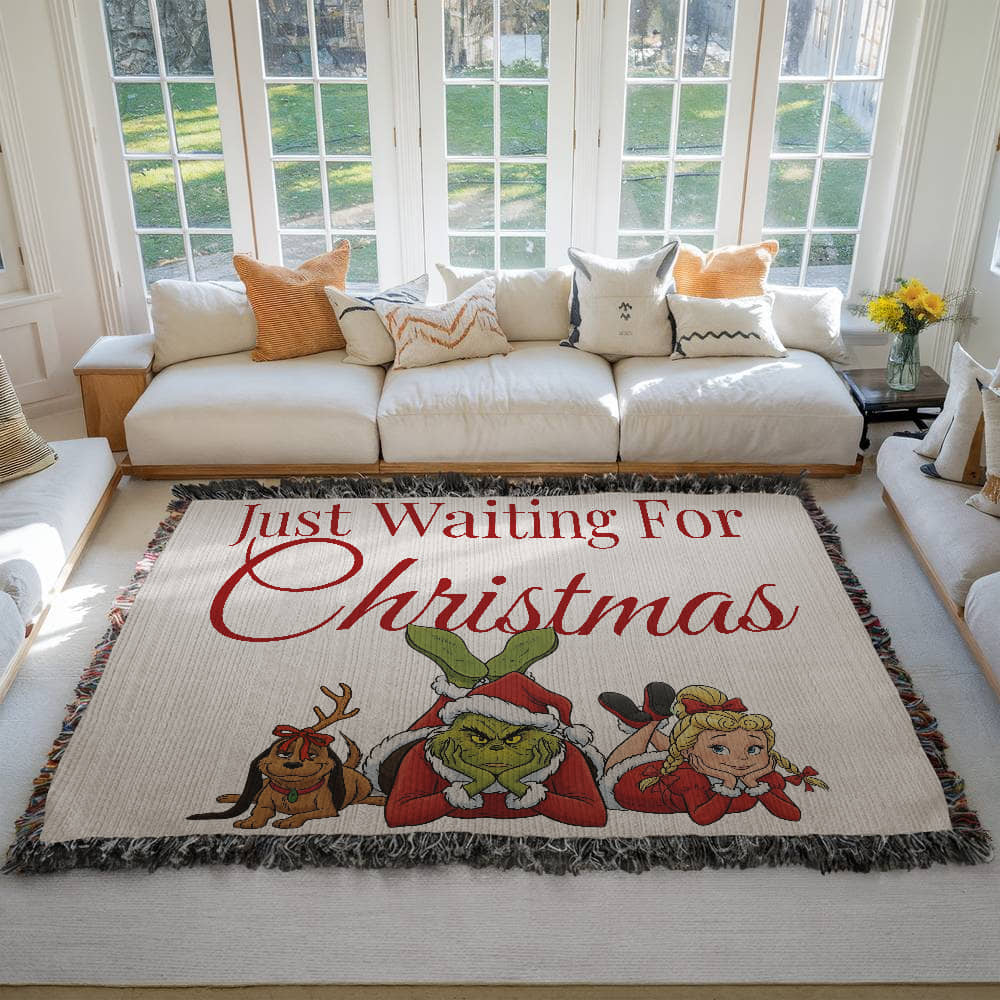 "Just Waiting for Christmas" — Heirloom Woven Blanket Featuring The Grinch & Friends