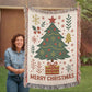 “Merry Christmas Tree” Woven Blanket — Classic Holiday Heirloom Throw