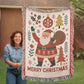 “Merry Christmas Santa” Woven Blanket — Vintage Holiday Heirloom Throw