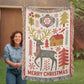 “Merry Christmas” Nordic Reindeer Woven Blanket — Heirloom Holiday Throw