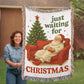 “Just Waiting for Christmas” Woven Blanket — Cozy Santa Heirloom Throw