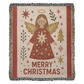 “Merry Christmas Angel” Woven Blanket — Heirloom Holiday Throw
