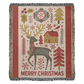 “Merry Christmas” Nordic Reindeer Woven Blanket — Heirloom Holiday Throw