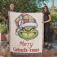"Merry Grinch-mas" — Cozy Woven Christmas Blanket | Whimsical Grinch Heirloom Throw