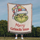 "Merry Grinch-mas" — Cozy Woven Christmas Blanket | Whimsical Grinch Heirloom Throw