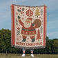 “Merry Christmas Santa” Woven Blanket — Vintage Holiday Heirloom Throw