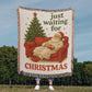 “Just Waiting for Christmas” Woven Blanket — Cozy Santa Heirloom Throw