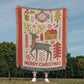 “Merry Christmas” Nordic Reindeer Woven Blanket — Heirloom Holiday Throw