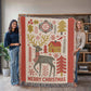 “Merry Christmas” Nordic Reindeer Woven Blanket — Heirloom Holiday Throw