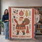 “Merry Christmas Santa” Woven Blanket — Vintage Holiday Heirloom Throw