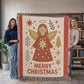 “Merry Christmas Angel” Woven Blanket — Heirloom Holiday Throw