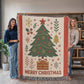 “Merry Christmas Tree” Woven Blanket — Classic Holiday Heirloom Throw