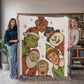 “Christmas Classics Crew” Woven Blanket — Festive Heirloom Throw with Iconic Holiday Characters