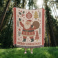 “Merry Christmas Santa” Woven Blanket — Vintage Holiday Heirloom Throw