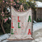 “Fa La La La La” Woven Christmas Blanket — Festive Holiday Heirloom Throw