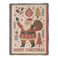 “Merry Christmas Santa” Woven Blanket — Vintage Holiday Heirloom Throw